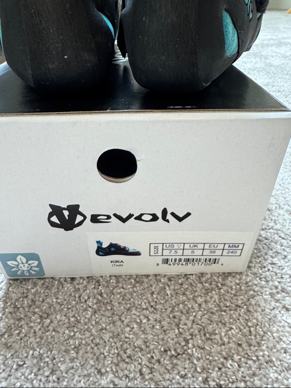 NEW Evolv Kira women’s climbing shoes teal 7.5 38 - Picture 6 of 7